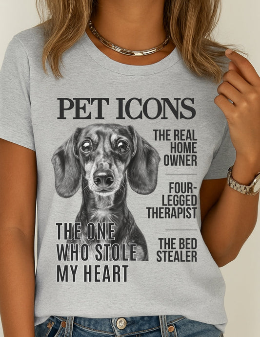 Pet Icons T-shirt - Dachshund Edition