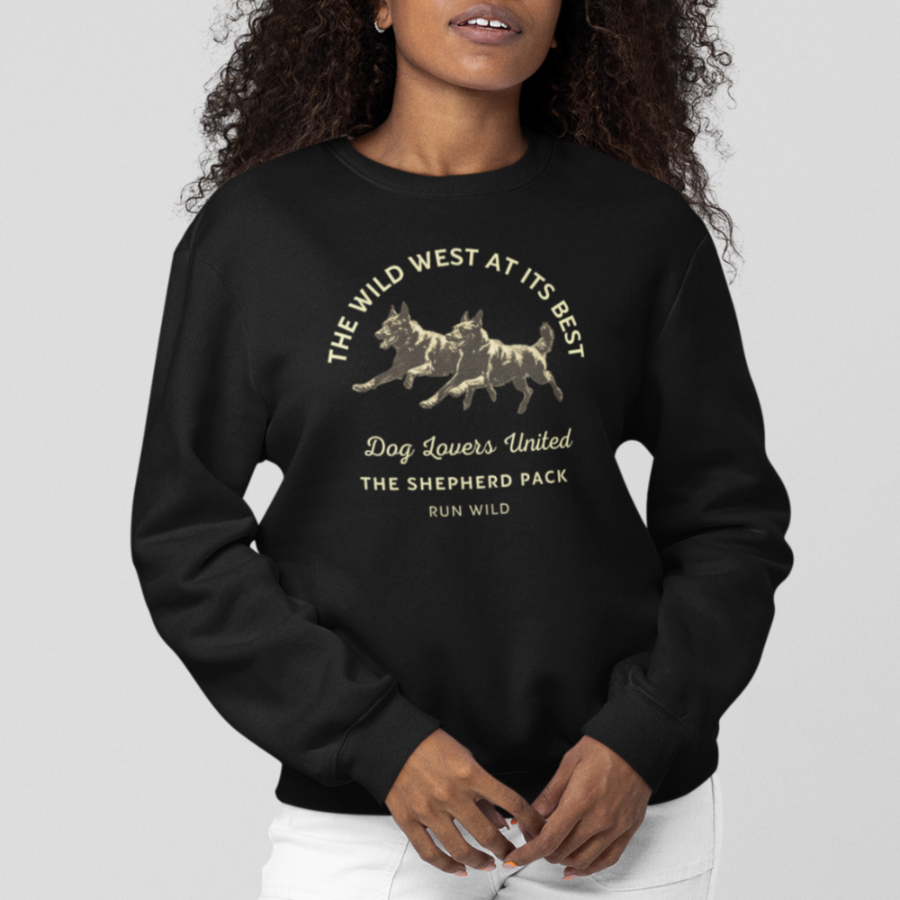 german shepherd the wild west sweater black