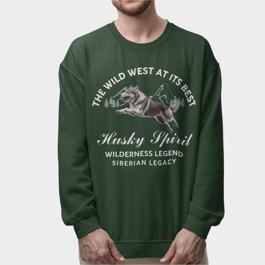 Siberian Husky Spirit – Wild West Edition Sweater