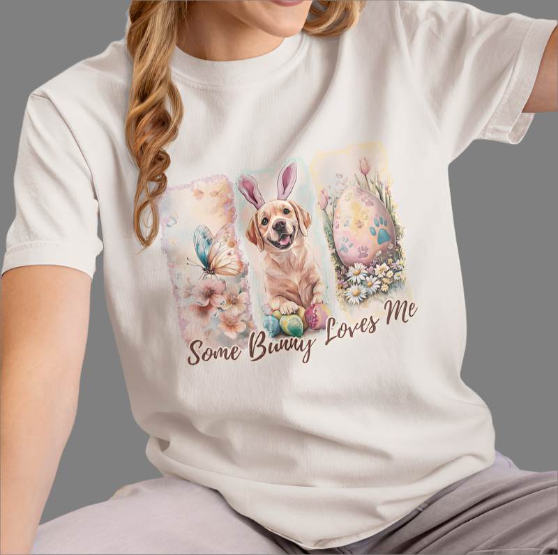 Yellow Labrador Easter T-Shirt – "Some Bunny Loves Me"