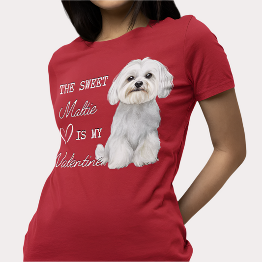 maltese valentine shirt red