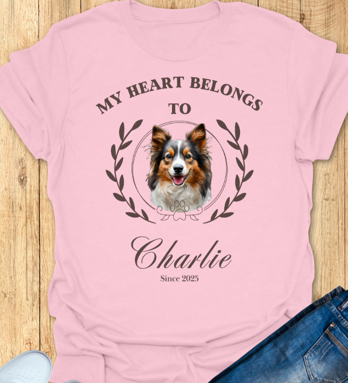 Fully Customizable Pet T-shirt - Valentine's Day Gift for Dog Lovers, Cat lovers, Pet Enthusiasts