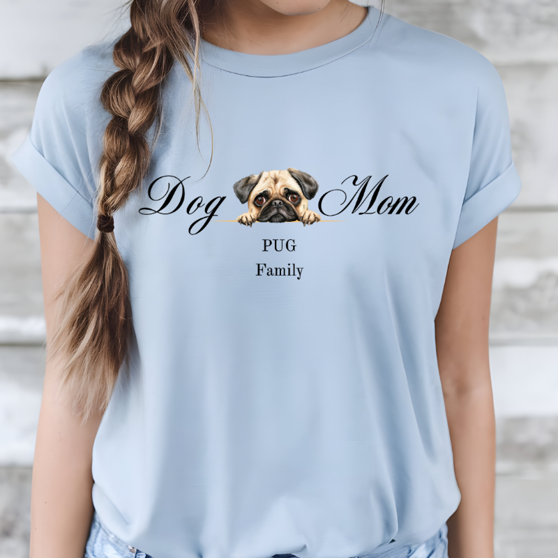 pug dog mom t-shirt, pug lover gift