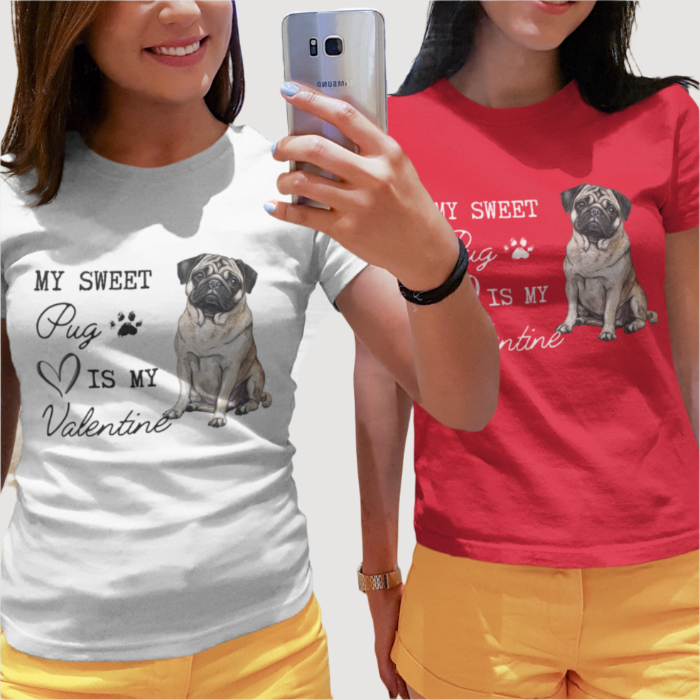 Pug - Pug Valentine's T-shirt For Dog Lovers