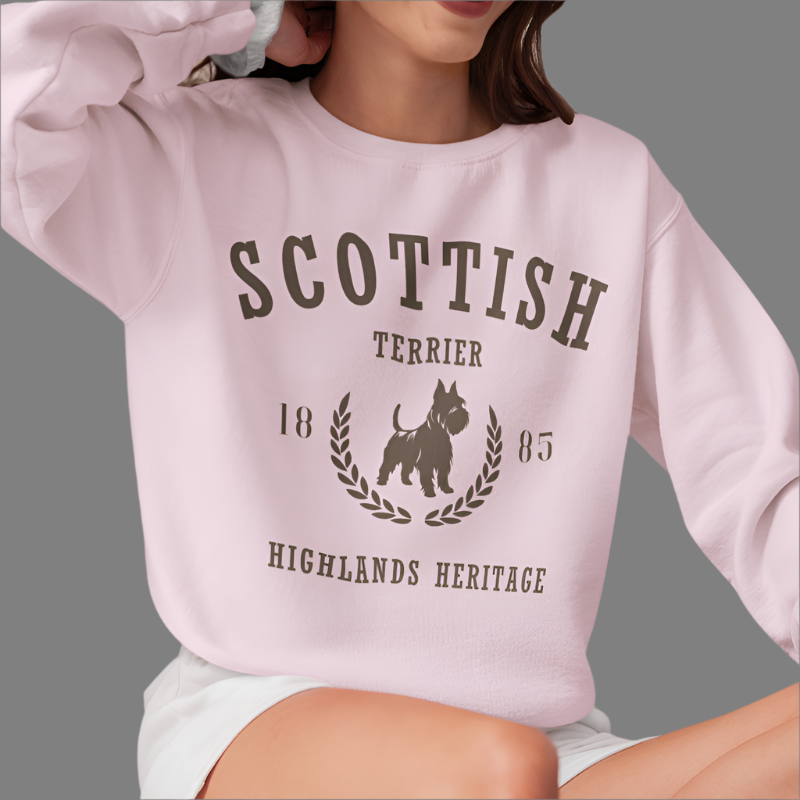 scottish terrier club sweater pink