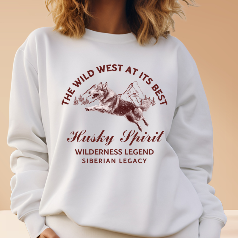 Siberian Husky Spirit – Wild West Edition Sweater