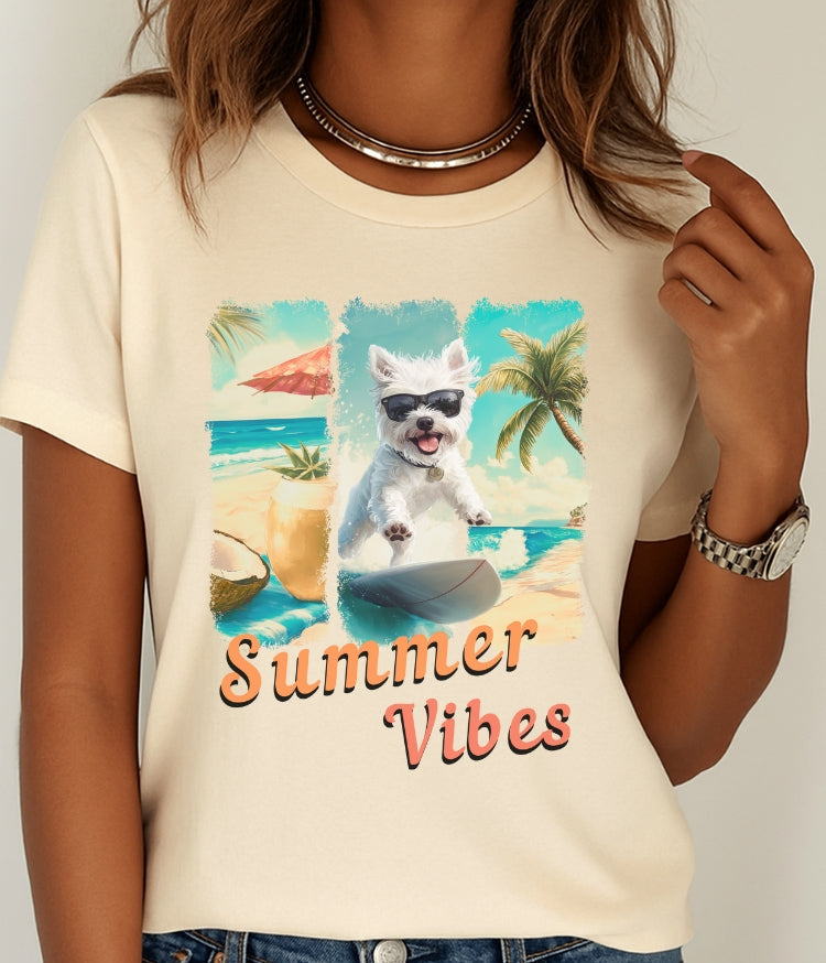Summer Vibes – Surf Squad – Westie T-Shirt