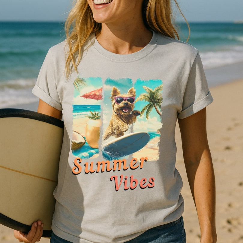 Summer Vibes - Surf Squad - Yorkie T-Shirt