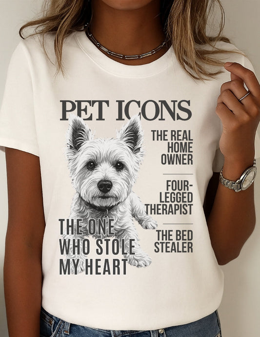 Pet Icons T-shirt - Westie Edition