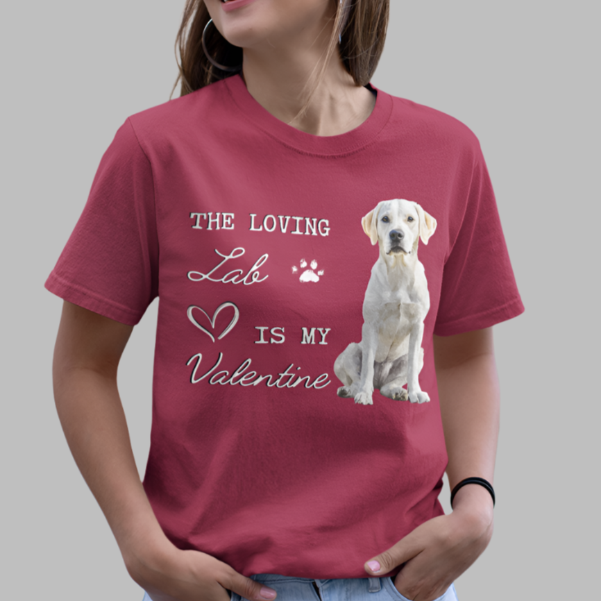 yellow lab valentine tee cardinal red