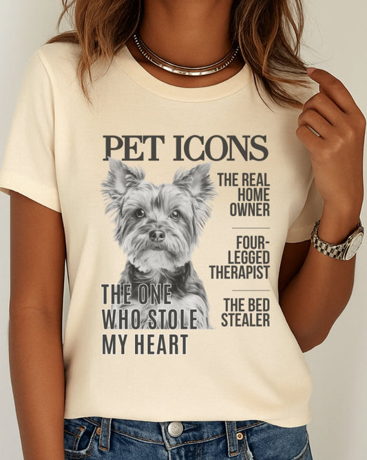 Pet Icons T-shirt - Yorkie Edition